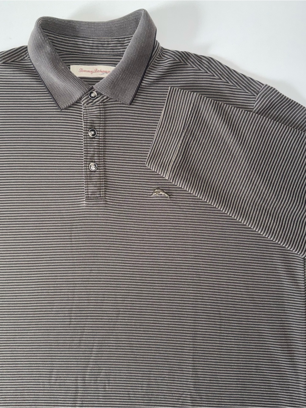 Tommy Bahama Long Sleeve Shirt Men's L Gray Striped Soft Modal Blend